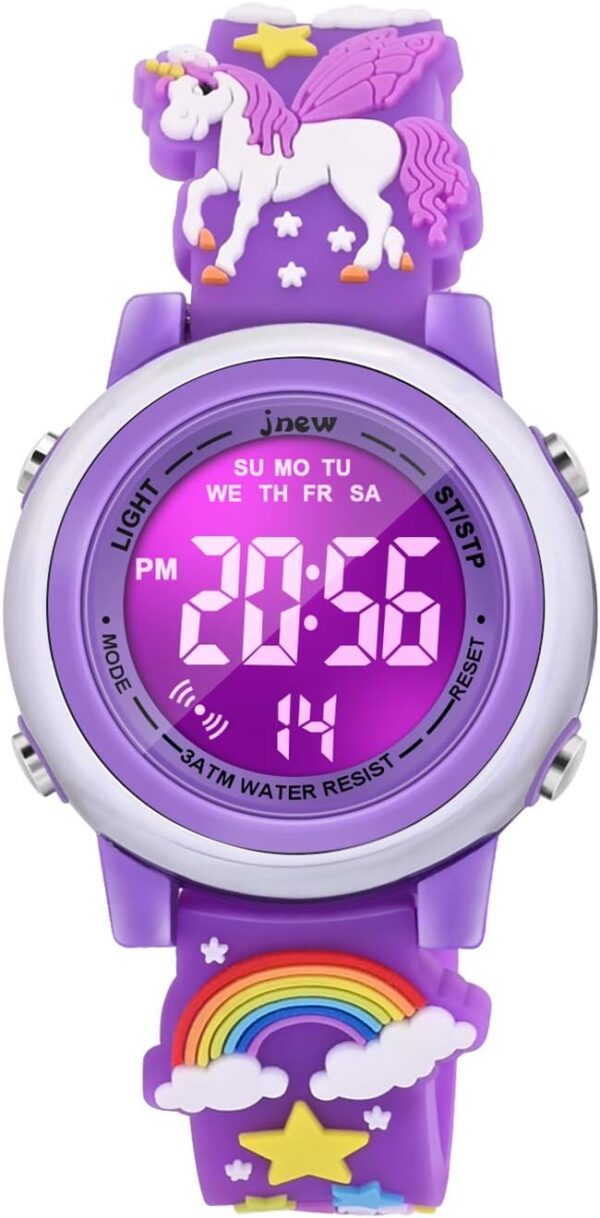 Watch for Girls Age 3-10 with Waterproof LED Lights