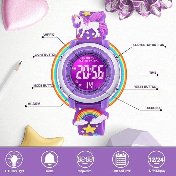 Watch for Girls Age 3-10 with Waterproof LED Lights - Image 6