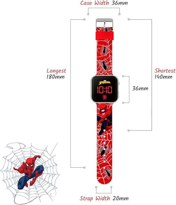 Spiderman Boy's Digital Quartz Watch with Silicone Strap - Image 2