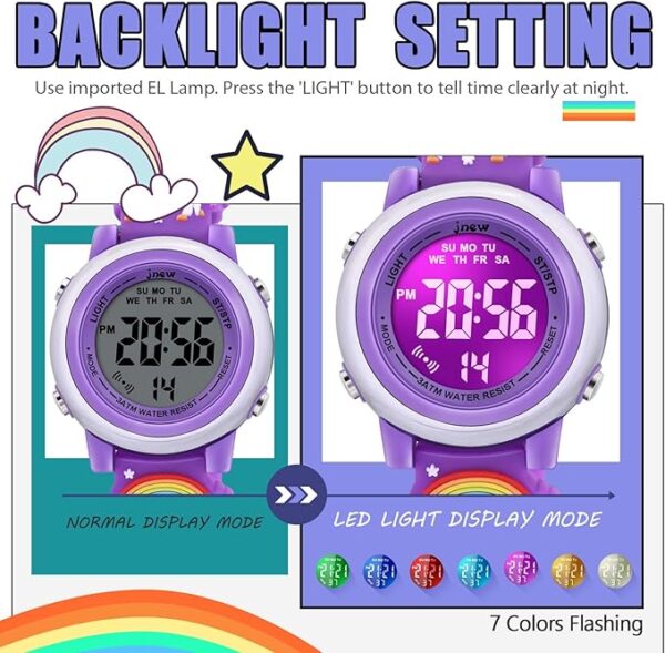 Watch for Girls Age 3-10 with Waterproof LED Lights - Image 5