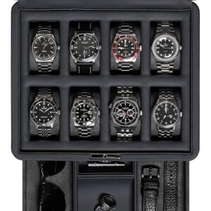 Luxury Watch Box for 8 Watches, Faux Leather