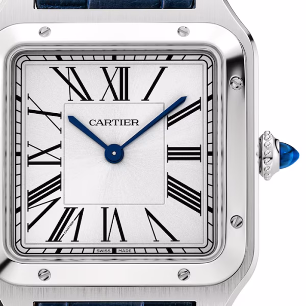 Cartier Santos-Dumont Watch Large Model, Quartz Movement, Steel, Leather - Image 9