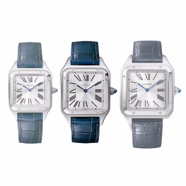 Cartier Santos-Dumont Watch Large Model, Quartz Movement, Steel, Leather - Image 5