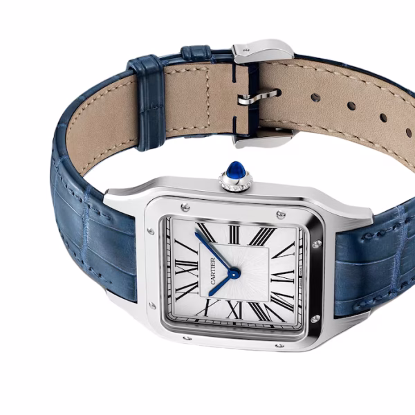 Cartier Santos-Dumont Watch Large Model, Quartz Movement, Steel, Leather - Image 4