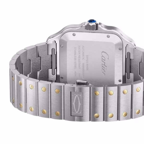 Cartier Santos De Cartier Watch, Large Model, Automatic Winding, Steel Case, Yellow Gold, Interchangeable Leather Strap - Image 5