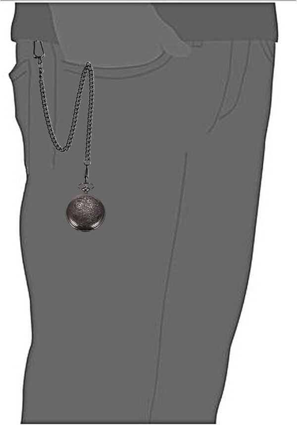 SIBOSUN Vintage Dr Who Pocket Watch with Black Case Quartz White Dial and Chain, Doctor who Watch with Gift Box - Image 2