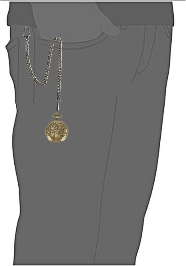 SIBOSUN Vintage Dr Who Pocket Watch with Bronze Case Quartz White Dial and Chain, Doctor who Watch with Gift Box - Image 3
