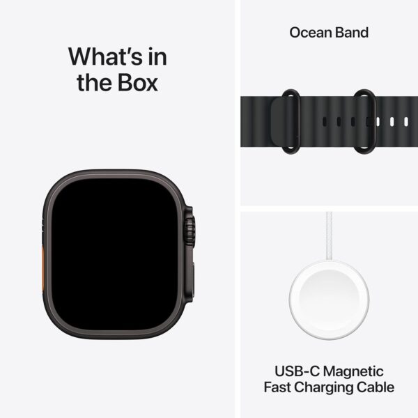 Apple Watch Ultra 2 GPS + Cellular 49mm Smartwatch, Sports Watch with Black with Rugged Titanium Case with Black Ocean Band. Fitness Tracker, Precision GPS, Extra-Long Battery Life - Image 2