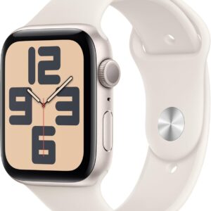 Apple Watch SE (2nd Gen) GPS 40mm Smartwatch with Starlight Aluminium Case with Starlight Sport Band - S/M. Fitness and Sleep Trackers, Crash Detection, Heart Rate Monitor, Retina Display