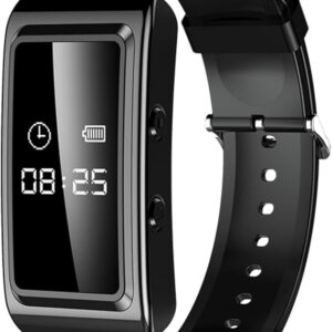 Camera Wristband, Noise Reduction Digital Voice Activated Recorder Watch, HD Sound Recording Device Sweat Proof Video Recorder Bracelet, 1920 X 1080 Image OTG Connection (16G)