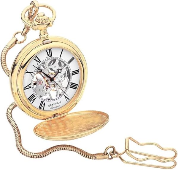 Sekonda Classique Men's Mechanical Skeleton Pocket Watch - Image 2