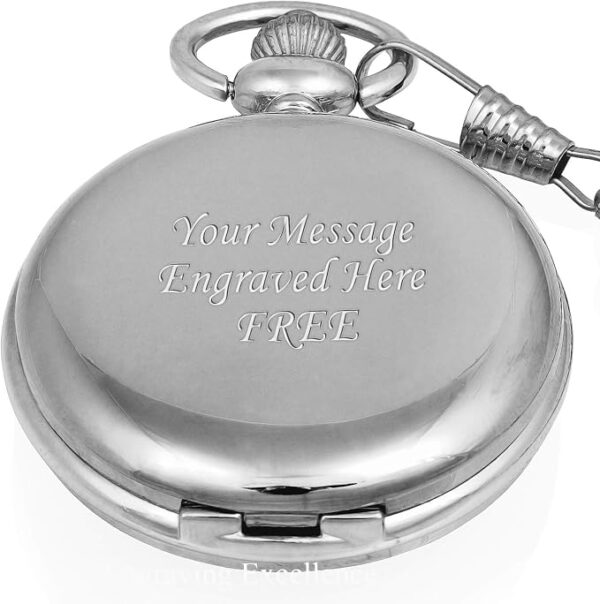 Charles Hendon Personalised Mechanical Pocket Watches - Gold, Silver or Rose Gold - Free Box and Engraving - Groomsmen Gift - Image 3