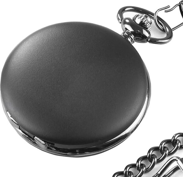 Charles Hendon Personalised Engraved Black Matte Finish Roman Pocket Watch - Image 4
