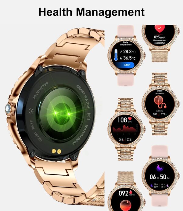 LIGE Smart Watch for Women, Bluetooth Call 1.32" Ladies Fitness Watch with Blood Pressure/Oxygen/Heart Rate Monitor Pedometer, IP67 Waterproof Sports Smartwatch Compatible for Android iOS Phones - Image 2