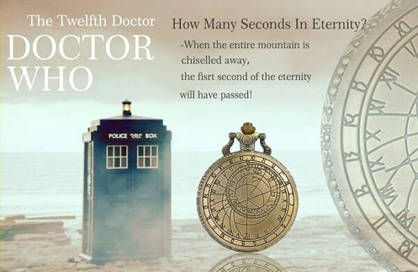 SIBOSUN Vintage Dr Who Pocket Watch with Bronze Case Quartz White Dial and Chain, Doctor who Watch with Gift Box - Image 7