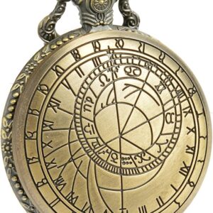 SIBOSUN Vintage Dr Who Pocket Watch with Bronze Case Quartz White Dial and Chain, Doctor who Watch with Gift Box