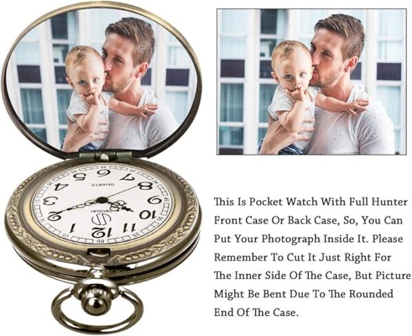 SIBOSUN Vintage Dr Who Pocket Watch with Bronze Case Quartz White Dial and Chain, Doctor who Watch with Gift Box - Image 5