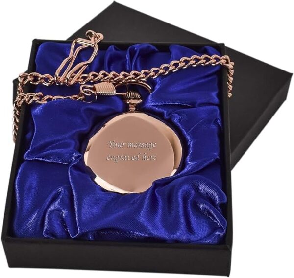 Charles Hendon Personalised Mechanical Pocket Watches - Gold, Silver or Rose Gold - Free Box and Engraving - Groomsmen Gift - Image 3