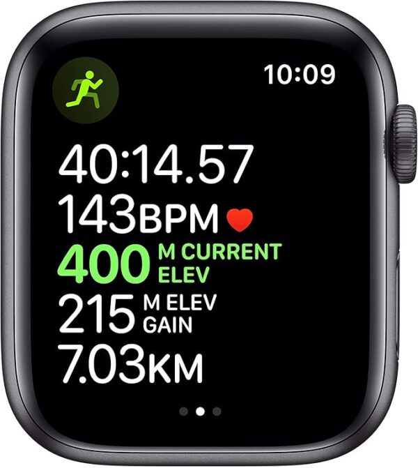 Apple Watch Series 5 (GPS, 44mm) - Space Grey Aluminium Case with Black Sport Band (Renewed) - Image 3