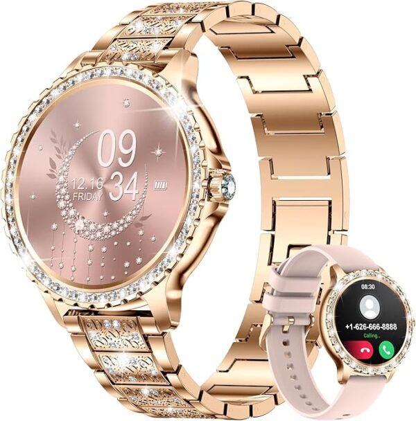 LIGE Smart Watch for Women, Bluetooth Call 1.32" Ladies Fitness Watch with Blood Pressure/Oxygen/Heart Rate Monitor Pedometer, IP67 Waterproof Sports Smartwatch Compatible for Android iOS Phones