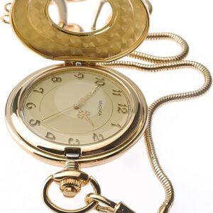 Mens Sekonda 50mm Classic Pocket Watch Cream Dial with Gold Case & Stainless Steel Chain