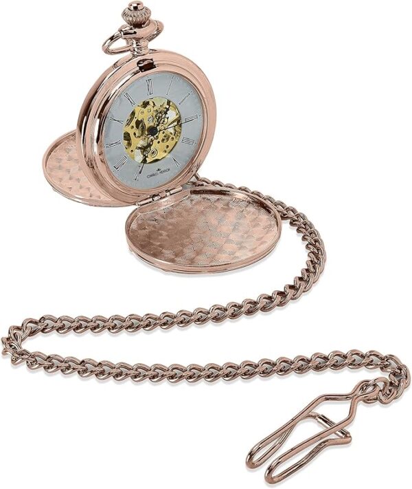 Charles Hendon Personalised Mechanical Pocket Watches - Gold, Silver or Rose Gold - Free Box and Engraving - Groomsmen Gift - Image 6