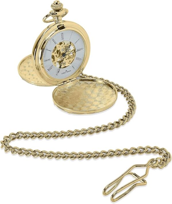 Charles Hendon Personalised Mechanical Pocket Watches - Gold, Silver or Rose Gold - Free Box and Engraving - Groomsmen Gift (Copy) - Image 5