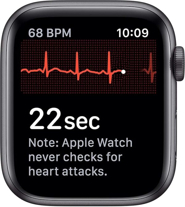 Apple Watch Series 5 (GPS, 44mm) - Space Grey Aluminium Case with Black Sport Band (Renewed) - Image 2