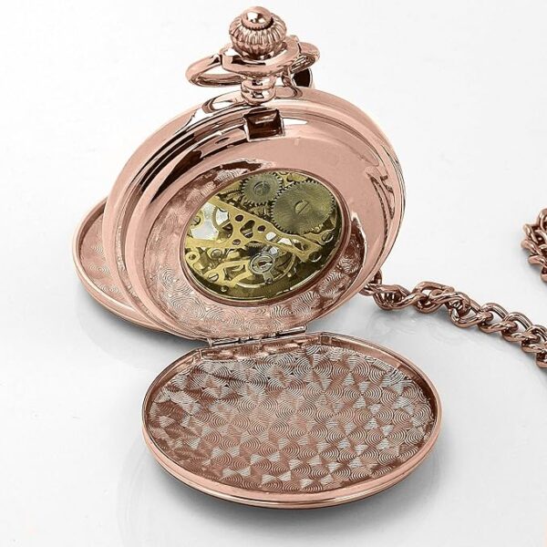 Charles Hendon Personalised Mechanical Pocket Watches - Gold, Silver or Rose Gold - Free Box and Engraving - Groomsmen Gift - Image 5