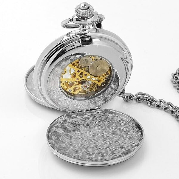 Charles Hendon Personalised Mechanical Pocket Watches - Gold, Silver or Rose Gold - Free Box and Engraving - Groomsmen Gift - Image 5