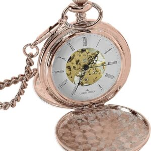 Charles Hendon Personalised Mechanical Pocket Watches - Gold, Silver or Rose Gold - Free Box and Engraving - Groomsmen Gift